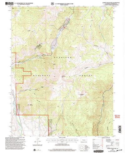 United States Geological Survey Cement Mountain, CO (2001, 24000-Scale) digital map