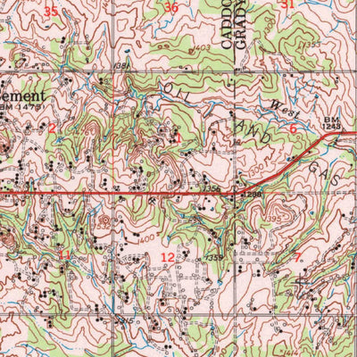 United States Geological Survey Cement, OK (1956, 62500-Scale) digital map