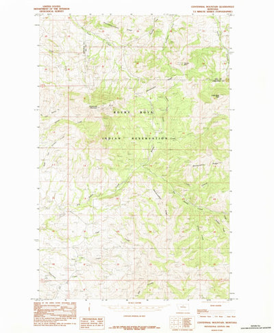 United States Geological Survey Centennial Mountain, MT (1984, 24000-Scale) digital map