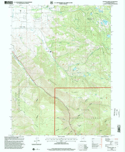 United States Geological Survey Center Creek, UT (1998, 24000-Scale) digital map