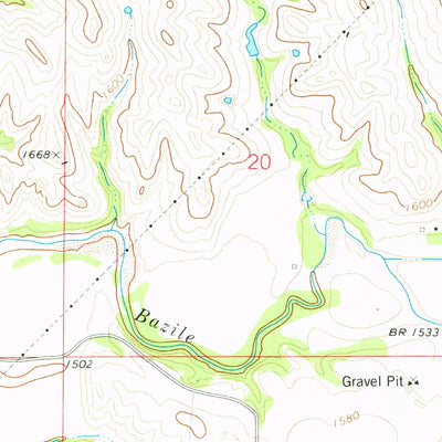 United States Geological Survey Center East, NE (1974, 24000-Scale) digital map