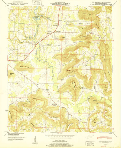 United States Geological Survey Center Grove, AL (1950, 24000-Scale) digital map