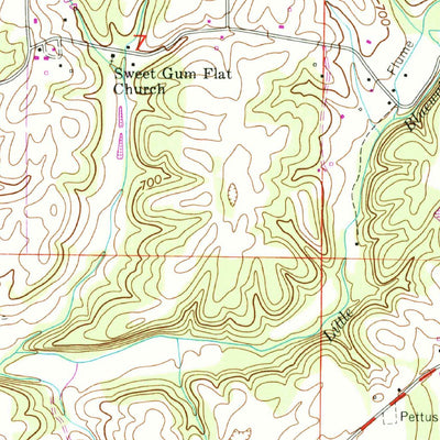 United States Geological Survey Center Hill, AL (1952, 24000-Scale) digital map