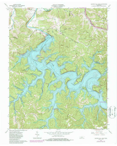 United States Geological Survey Center Hill Dam, TN (1962, 24000-Scale) digital map