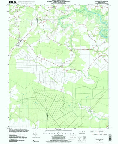United States Geological Survey Center Hill, NC (1997, 24000-Scale) digital map