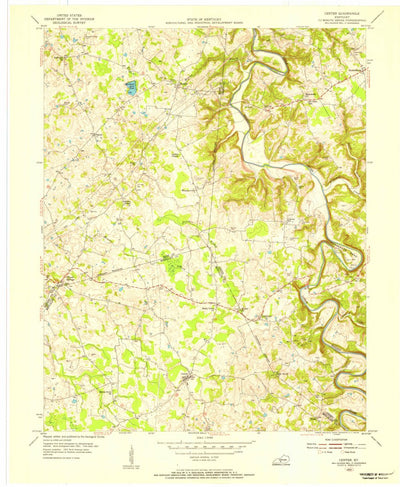 United States Geological Survey Center, KY (1953, 24000-Scale) digital map