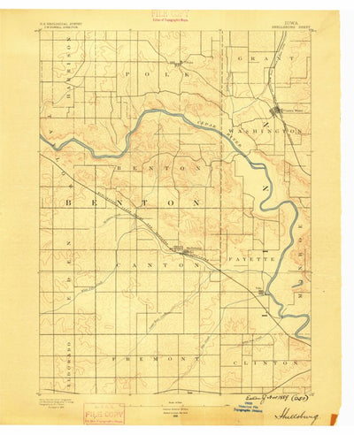 United States Geological Survey Center Point, IA (1889, 62500-Scale) digital map