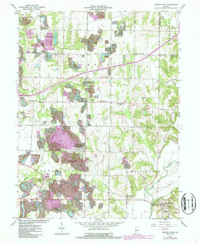 United States Geological Survey Center Point, IN (1957, 24000-Scale) digital map