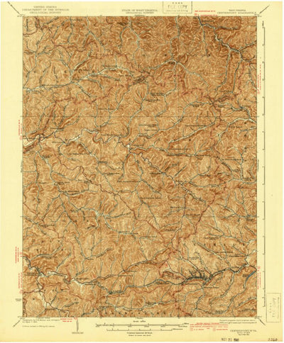 United States Geological Survey Center Point, WV (1925, 62500-Scale) digital map