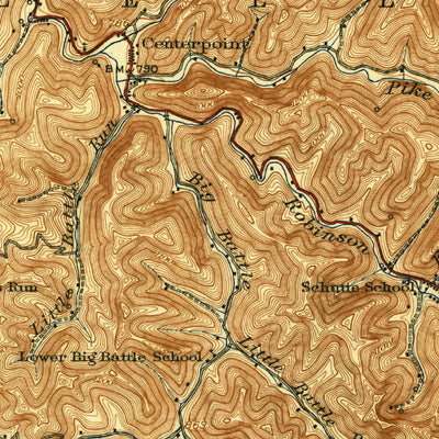 United States Geological Survey Center Point, WV (1925, 62500-Scale) digital map