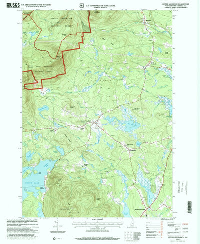 United States Geological Survey Center Sandwich, NH (1995, 24000-Scale) digital map