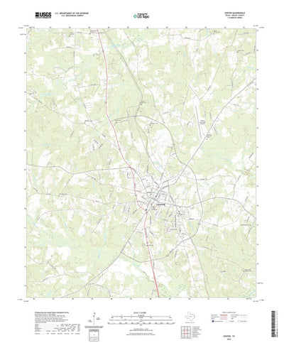 United States Geological Survey Center, TX (2022, 24000-Scale) digital map