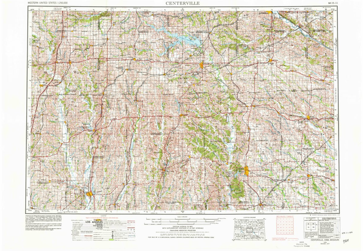 Centerville, IA-MO (1954, 250000-Scale) Map by United States Geological ...