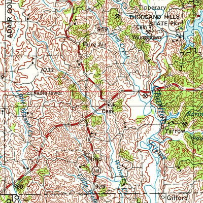 United States Geological Survey Centerville, IA-MO (1954, 250000-Scale) digital map