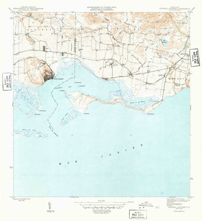 United States Geological Survey Central Aguirre, PR (1945, 30000-Scale) digital map