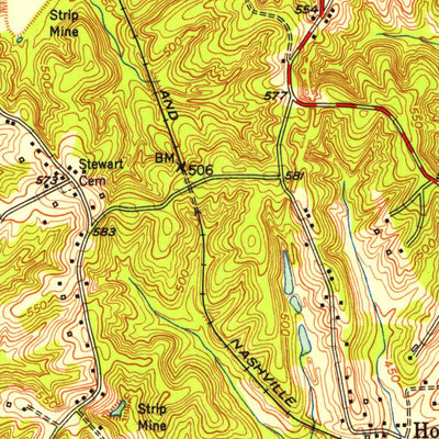United States Geological Survey Central City East, KY (1953, 24000-Scale) digital map