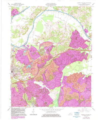 United States Geological Survey Central City East, KY (1963, 24000-Scale) digital map