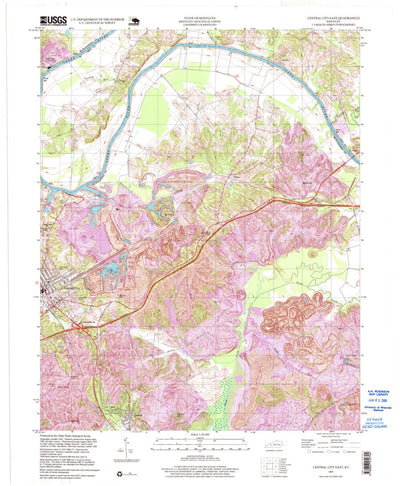 United States Geological Survey Central City East, KY (1997, 24000-Scale) digital map