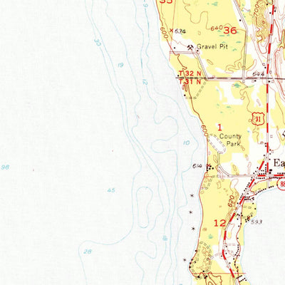 United States Geological Survey Central Lake, MI (1954, 62500-Scale) digital map