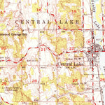 United States Geological Survey Central Lake, MI (1954, 62500-Scale) digital map