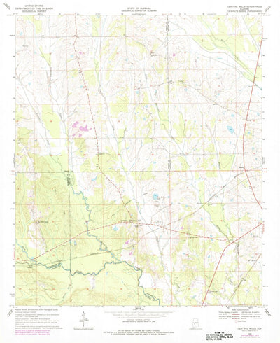 United States Geological Survey Central Mills, AL (1968, 24000-Scale) digital map