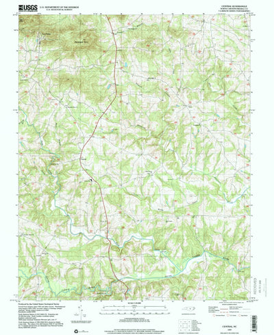 United States Geological Survey Central, NC (1997, 24000-Scale) digital map