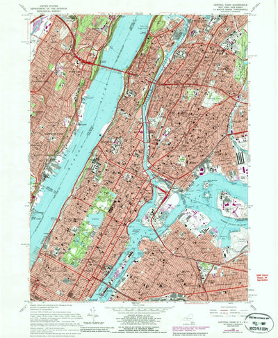 United States Geological Survey Central Park, NY-NJ (1966, 24000-Scale) digital map