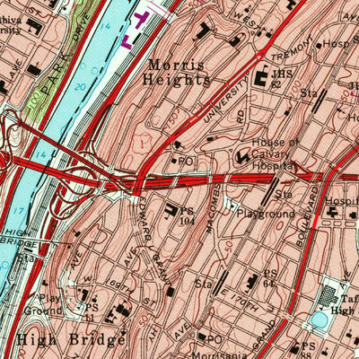 United States Geological Survey Central Park, NY-NJ (1966, 24000-Scale) digital map