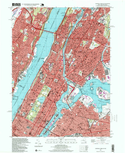 United States Geological Survey Central Park, NY-NJ (1995, 24000-Scale) digital map