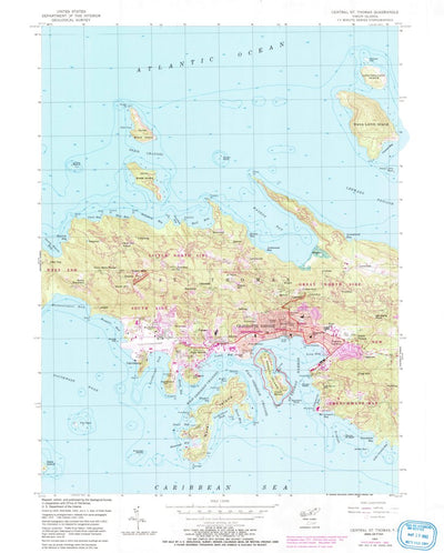 United States Geological Survey Central Saint Thomas, VI (1955, 24000-Scale) digital map