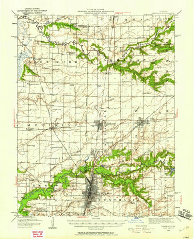 United States Geological Survey Centralia, IL (1935, 62500-Scale) digital map