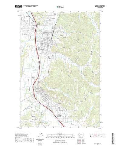 United States Geological Survey Centralia, WA (2020, 24000-Scale) digital map