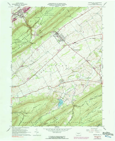 United States Geological Survey Centre Hall, PA (1966, 24000-Scale) digital map