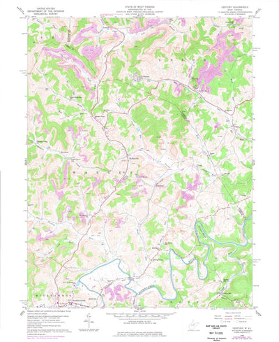 United States Geological Survey Century, WV (1960, 24000-Scale) digital map