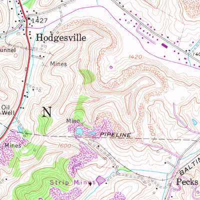 United States Geological Survey Century, WV (1960, 24000-Scale) digital map