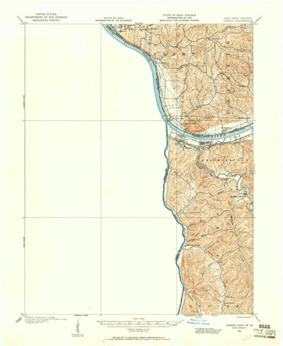 United States Geological Survey Ceredo, KY-WV-OH (1901, 62500-Scale) digital map
