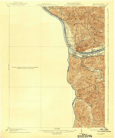 United States Geological Survey Ceredo, KY-WV-OH (1913, 62500-Scale) digital map