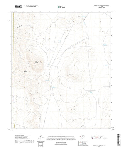 United States Geological Survey Cerro Alto Mountain, TX (2022, 24000-Scale) digital map