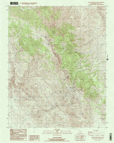 United States Geological Survey Cerro Gordo Peak, CA (1987, 24000-Scale) digital map