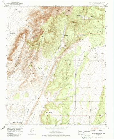 United States Geological Survey Cerro Montoso, NM (1952, 24000-Scale) digital map