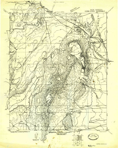 United States Geological Survey Cerro Verde, NM (1917, 125000-Scale) digital map