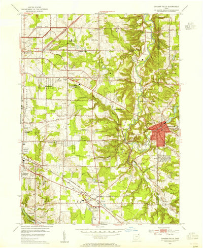 United States Geological Survey Chagrin Falls, OH (1953, 24000-Scale) digital map