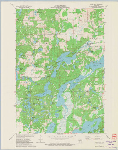 United States Geological Survey Chain Lake, WI (1972, 24000-Scale) digital map