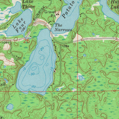 United States Geological Survey Chain Lake, WI (1972, 24000-Scale) digital map