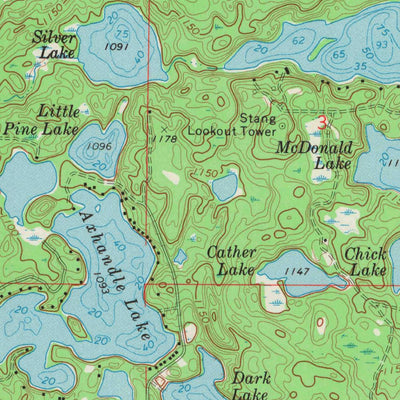 United States Geological Survey Chain Lake, WI (1972, 24000-Scale) digital map