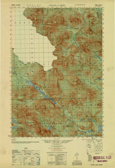 United States Geological Survey Chain Lakes, ME (1951, 50000-Scale) digital map