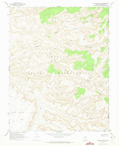 United States Geological Survey Chaiyahi Rim SE, AZ (1970, 24000-Scale) digital map