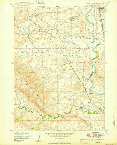 United States Geological Survey Chalk Buttes, WY (1950, 24000-Scale) digital map