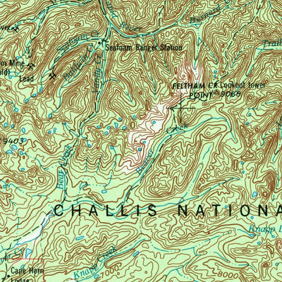 United States Geological Survey Challis, ID (1957, 250000-Scale) digital map