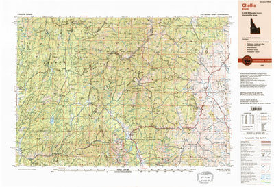United States Geological Survey Challis, ID (1989, 250000-Scale) digital map
